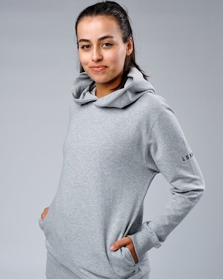 Lt Grey Marl LSKD Rival FLXFleece Training Fit Hoodie | YO1582473