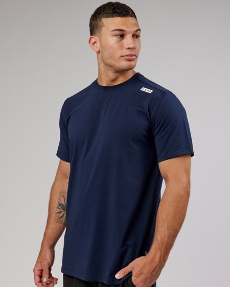 Navy LSKD Athlete FLXCotton Tee | WU6975081