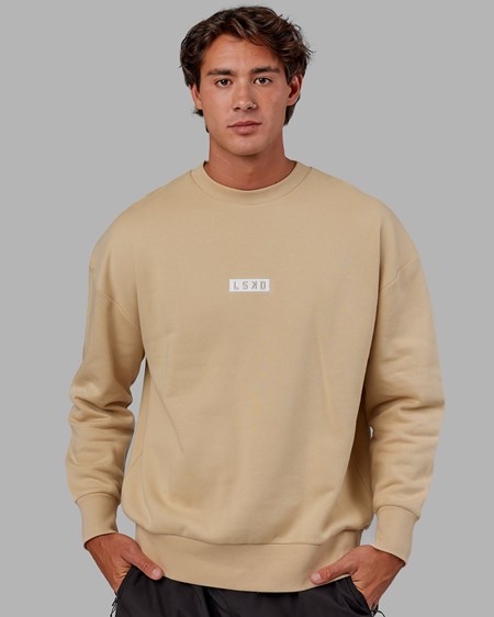 Pale Khaki LSKD Cornerstone Sweater Oversize | PE4529361