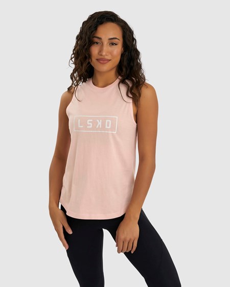 Pink / White LSKD Luna Tank | PA7382015