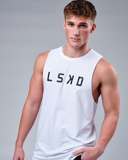 White / Black Camo LSKD Rep FLXCotton Training Fit Tank | WY8491657