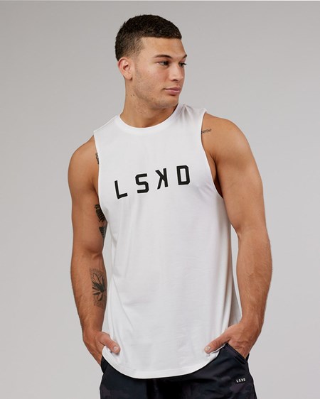 White / Black LSKD Power FLXDRY Training Fit Tank | FA8160749