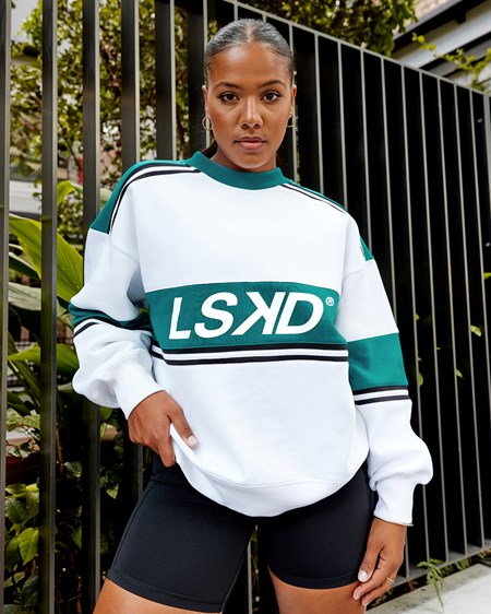 White / Deep Lake LSKD A-Team Sweater Oversize | OX3846279