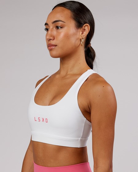 White / Flamingo LSKD Rep Sports Bra Small Logo | AQ6371902