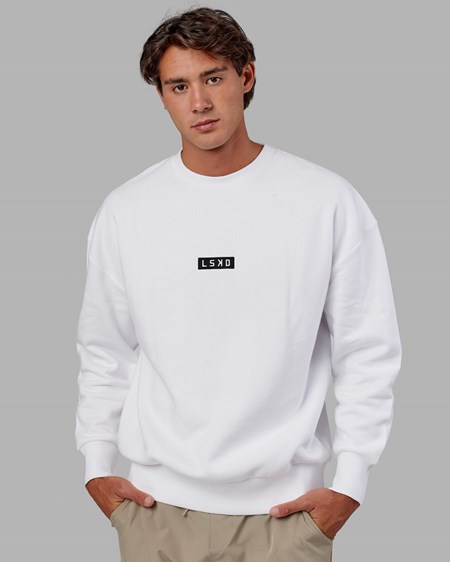 White LSKD Cornerstone Sweater Oversize | BZ5789263