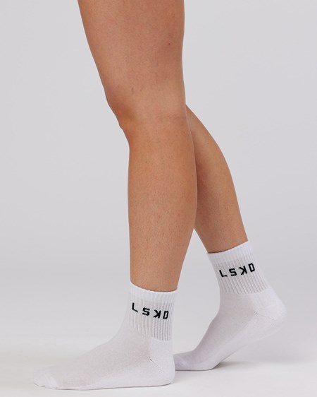 White LSKD Daily Quarter Crew Sock | DJ9160785