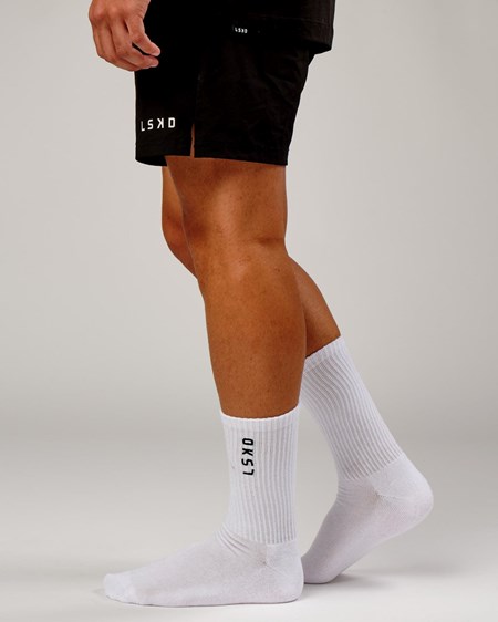 White LSKD Signal Crew Sock | PI9426187