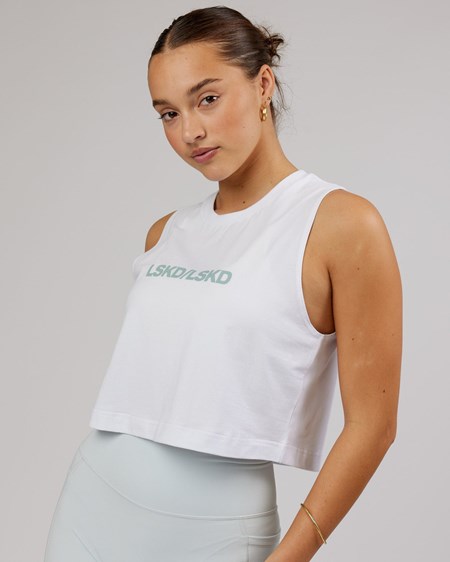 White LSKD Speedway FLXCotton Cropped Tank | YP6890153