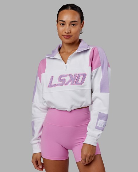 White / Lilac LSKD Slam Quarter Zip Sweater | EH6387190