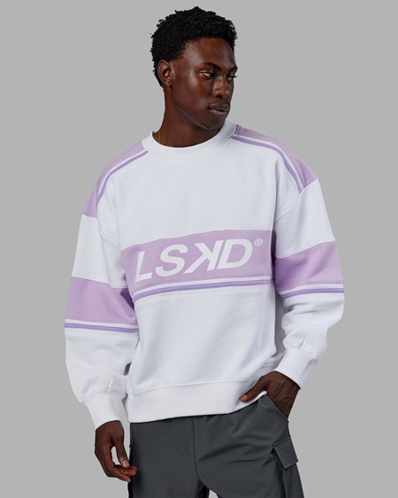 White / Pale Lilac LSKD A-Team Sweater Oversize | LW1567329