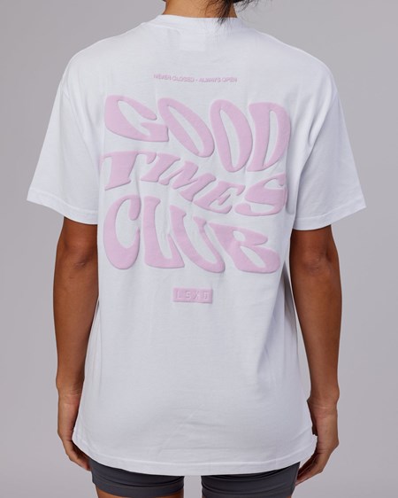 White / Petal Pink LSKD Good Times Heavyweight Tee Oversize | EO6031597